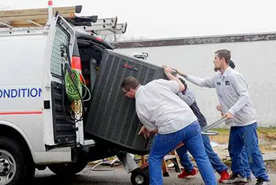 Air conditioning loading on vehicle